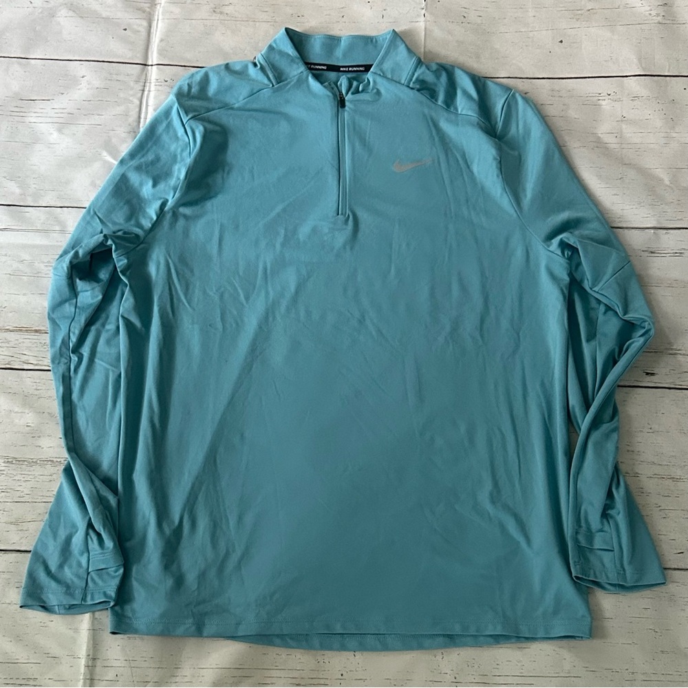 Nike Mens 1/4 Zip Long Sleeve Dri-Fit Running Top Blue Size Small DD4756-464